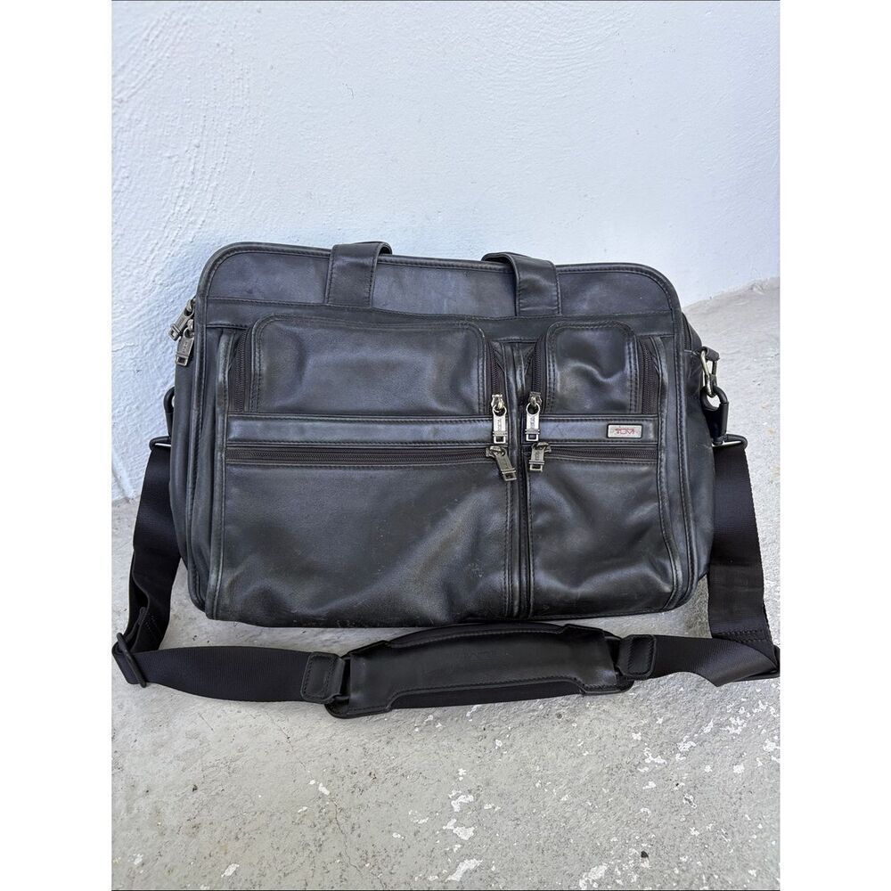 Tumi Alpha Napa leather expandable briefcase